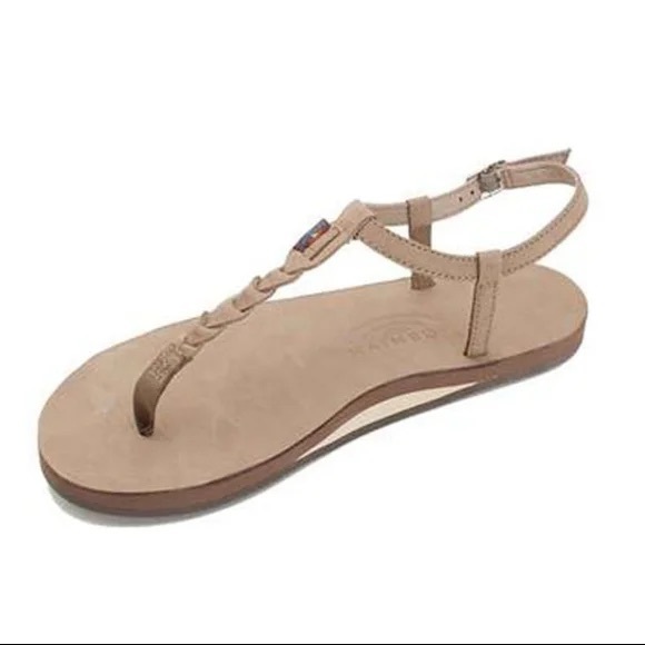 Rainbow NEW T-Street Braided Rainbow Flip Flop Sandals Size Medium 6.5 -7.5 - Picture 2 of 10